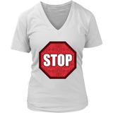 Stop Sign T-Shirt - Traffic Signs Tshirt - Graphic Novelty T - Womens Plus Size Up To 4X