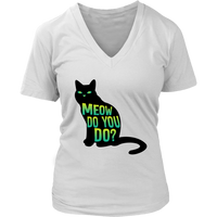 Friendly Black Cat Tshirt - Meow Cute Kitten T-Shirt - Womens Plus Size Up To 4X