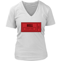 Ticket to Hell T-Shirt - Halloween T Shirt - Womens Plus Size up to 4X