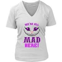 We're All Mad Here Grinning Cheshire Cat T-Shirt - Womens Plus Size Up To 4X