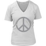 Peace Sign T-Shirt - Graphic Tshirt Novelty Hippie Retro Tee - Womens Plus Size Up To 4X