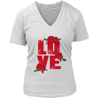 Love T-Shirt - Love Flower Shirts - Novelty Love Tee - Womens Plus Size Up To 4X