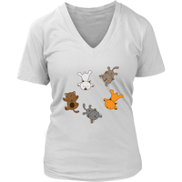 Falling Cat T-shirt - Funny Cute Kittens Tee - Cat Mom Shirt - Womens Plus Size Up To 4X