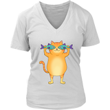 Catfish Funny Fishing Tshirt - Cat Mom Animal Pun V-Neck T-Shirt Womens Plus Size S-4XL