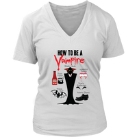 How To Be A Vampire T-Shirt - Halloween Costume Tee -  Womens Plus Size up to 4X