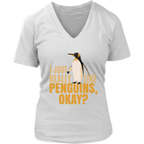 I Just Really Like Penguins Funny Cute Penguin Bird Animals V-Neck T-Shirt Womens Plus Size S-4XL