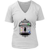 Fantasy Cage T-Shirt - Butterfly Tshirt - Caged Woman Tee - Womens Plus Size Up To 4X