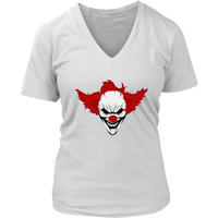 Smiling Evil Clown Halloween Tshirt - Killer Clowns T-Shirt - Womens Plus Size Up To 4X