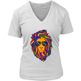 Lion with Rainbow Mane T-Shirt - Cool Wild Animal T Shirt - Womens Plus Size up to 4X