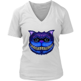 Cheshire Cat Face T-Shirt Big Faced Grinning Cat Tee Shirt - Womens Plus Size Up To 4X