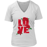 Love T-Shirt - Love Flower Shirts - Novelty Love Tee - Womens Plus Size Up To 4X