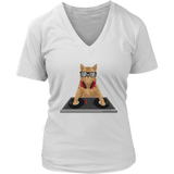 Cat DJ T-Shirt - Kitty Club Disc Jockey Tshirt - Graphic Tee - Womens Plus Size Up To 4X