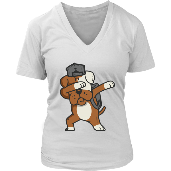 Dabbing Dog T-Shirt - Funny School Kid Dab T Shirt - Womens Plus Size up to 4X