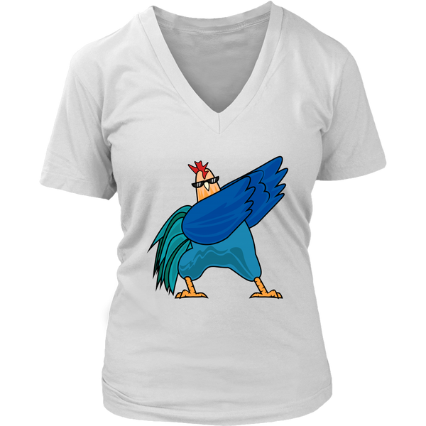 Dabbing Chicken T-Shirt - Funny Rooster Dab T Shirt - Womens Plus Size up to 4X