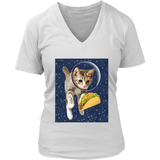 Cat Astronaut T-Shirt - Tacos in Space Tshirt - Funny Tee - Womens Plus Size up to 4X