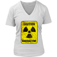 Caution Radioactive Warning Tshirt - Nuclear Danger Sign Tee - Womens Plus Size Up To 4X