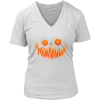 Evil Monster Halloween Tshirt - Jack O Lantern Smile Tee - Womens Plus Size up to 4X