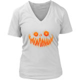 Evil Monster Halloween Tshirt - Jack O Lantern Smile Tee - Womens Plus Size up to 4X