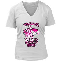 Cheshire Cat All Mad Here Grinning Wonderland Cat T-Shirt - Womens Plus Size Up To 4X