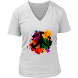 Paint Splatter Peace Sign T-Shirt - Retro Flowers Tee - Womens Plus Size Up To 4X