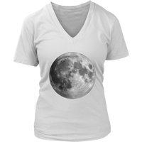 Full Moon T-Shirt - Space Tshirt - Graphic Realistic Tee - Womens Plus Size Up To 4X