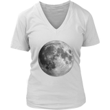 Full Moon T-Shirt - Space Tshirt - Graphic Realistic Tee - Womens Plus Size Up To 4X