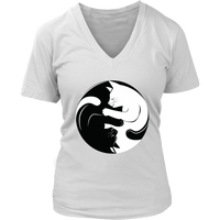 Cute Cat T-Shirt - Yin Yang Tshirt - Cats in a Ying Yang - Womens Plus Size Up To 4X