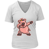 Dabbing Piglet T-Shirt - Funny Pig Dab T Shirt -Barn Animals - Womens Plus Size up to 4X