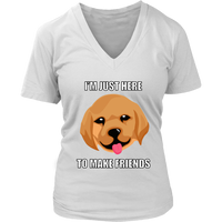 Friendly Dog Graphic Tshirt - Cute Dogs Make Friends Tee - Womens Plus Size Up To 4X