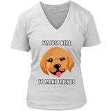 Friendly Dog Graphic Tshirt - Cute Dogs Make Friends Tee - Womens Plus Size Up To 4X