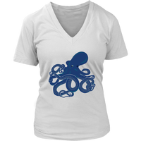 Blue Octopus Tentacles T-Shirt - Kraken Myth Tshirt - Womens Plus Size up to 4X