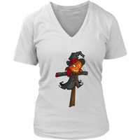 Scarecrow Pumpkin Halloween Tshirt - Scary Costume Tee - Womens Plus Size up to 4X