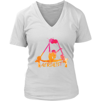 Aerialist Gymnastics Tshirt - Aerial Dancer Gymnast V-Neck T-Shirt Womens Plus Size S-4XL