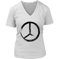 Black Peace Sign T-Shirt - Retro 60s 70s Hippie Tee - Womens Plus Size Up To 4X