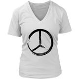 Black Peace Sign T-Shirt - Retro 60s 70s Hippie Tee - Womens Plus Size Up To 4X