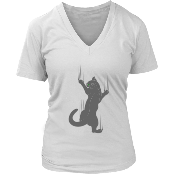 Cat T-Shirt - Climbing Cat Shirt - Fun Cat Tee Shirt - Womens Plus Size Up To 4X