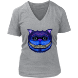 Cheshire Cat Face T-Shirt Big Faced Grinning Cat Tee Shirt - Womens Plus Size Up To 4X