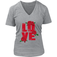 Love T-Shirt - Love Flower Shirts - Novelty Love Tee - Womens Plus Size Up To 4X