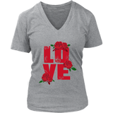 Love T-Shirt - Love Flower Shirts - Novelty Love Tee - Womens Plus Size Up To 4X