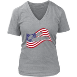 American Flag Bobsledding Tshirt - Winter Sport Bobsledder - Womens Plus Size Up To 4X