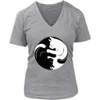 Cute Cat T-Shirt - Yin Yang Tshirt - Cats in a Ying Yang - Womens Plus Size Up To 4X