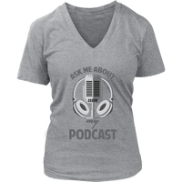 Ask Me About My Podcast Radio Shirt Video Audio Show Host - Womens Plus Size Up To 4X