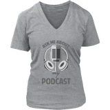 Ask Me About My Podcast Radio Shirt Video Audio Show Host - Womens Plus Size Up To 4X