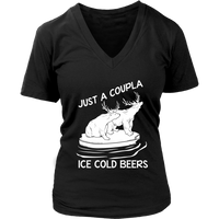 Ice Cold Beers Tshirt - Funny Bear Deer Animal T-Shirt - Womens Plus Size Up To 4X