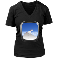 Airplane Window T-Shirt - Vacation Tee - Unicorn Tshirt - Womens Plus Size up to 4X