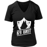 Canine Unit Tshirt - Police Dog Badge T-Shirt - K-9 Guard Dogs - Womens Plus Size Up To 4X