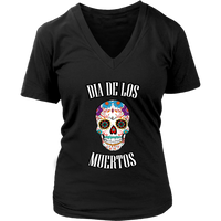 Halloween Mexican Skull Tshirt - Dia de los Muertos Dead Day T-Shirt - Womens Plus Size Up To 4X