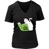 Funny Cat Lover T-Shirt - Cat Reading Mind Control Book Tee - Womens Plus Size Up To 4x