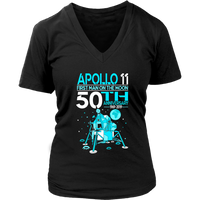 Apollo 11 First Man on the Moon Landing 50th Year T-Shirt - Womens Plus Size Up To 4X