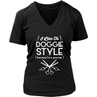 Funny Dog Grooming Tshirt - Doggy Style Pet Groomer T-Shirt - Womens Plus Size Up To 4X